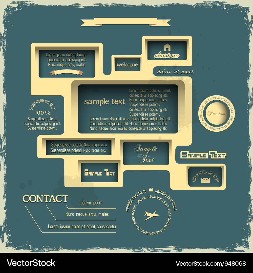 Retro Web Template Vector Image