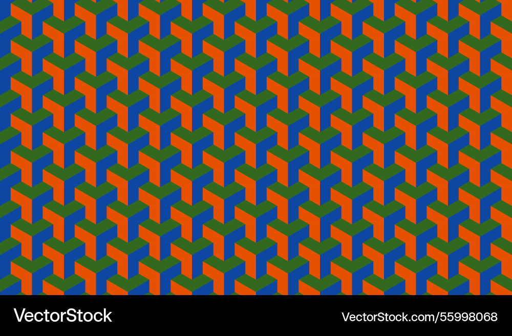 Seamless isometric cube pattern in bold colors Seamless isometric cube pattern in bold colors Vector Image