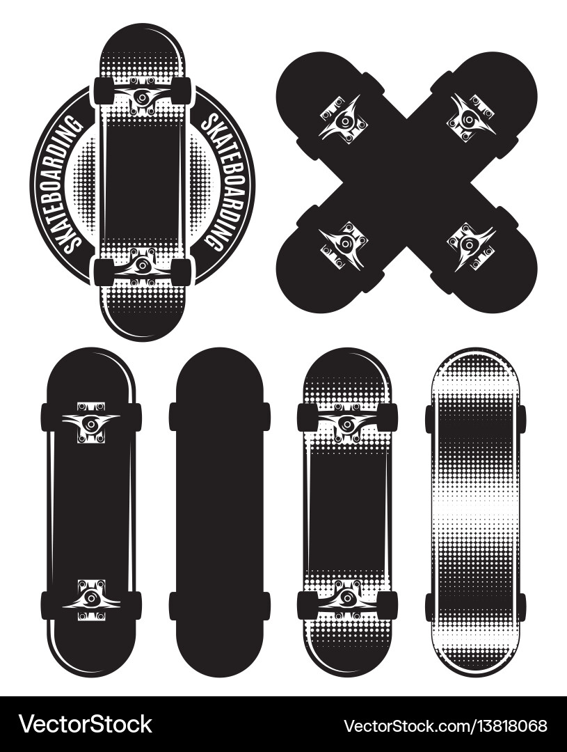 Skateboarding Badge Set vector image