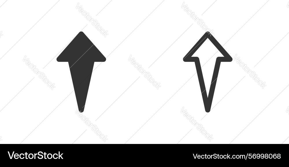 Straight up arrow icon set suitable for scrolling vector image