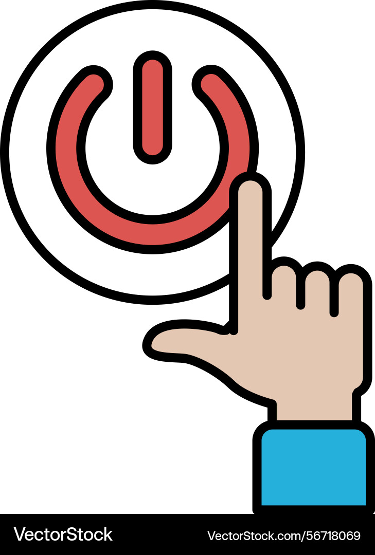 A red and white button with hand pointing A red and white button with hand pointing vector image