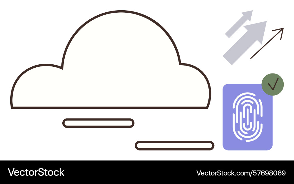Cloud computing with fingerprint security and data Cloud computing with fingerprint security and data vector image