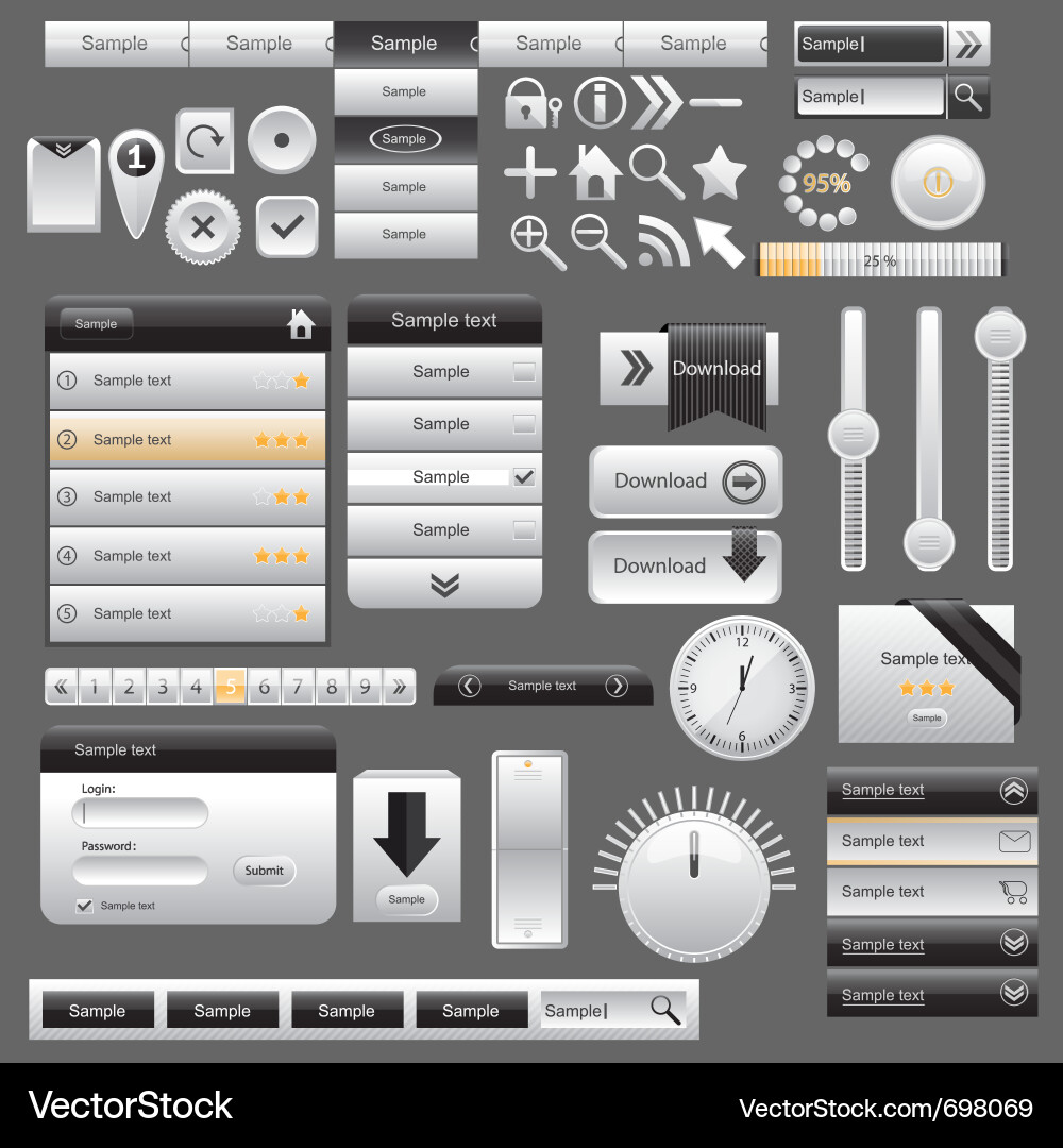 Digital UI Components vector image
