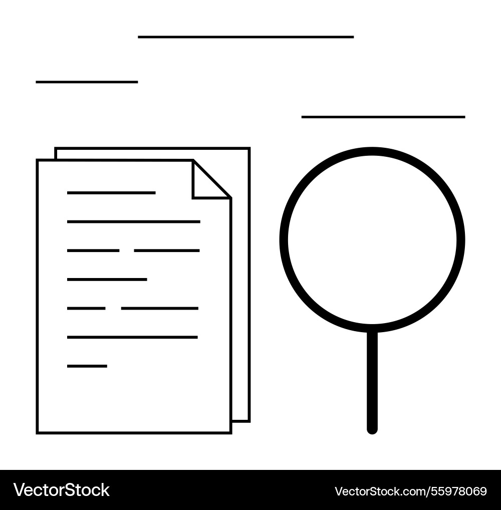 Document review and search process highlighted Document review and search process highlighted vector image
