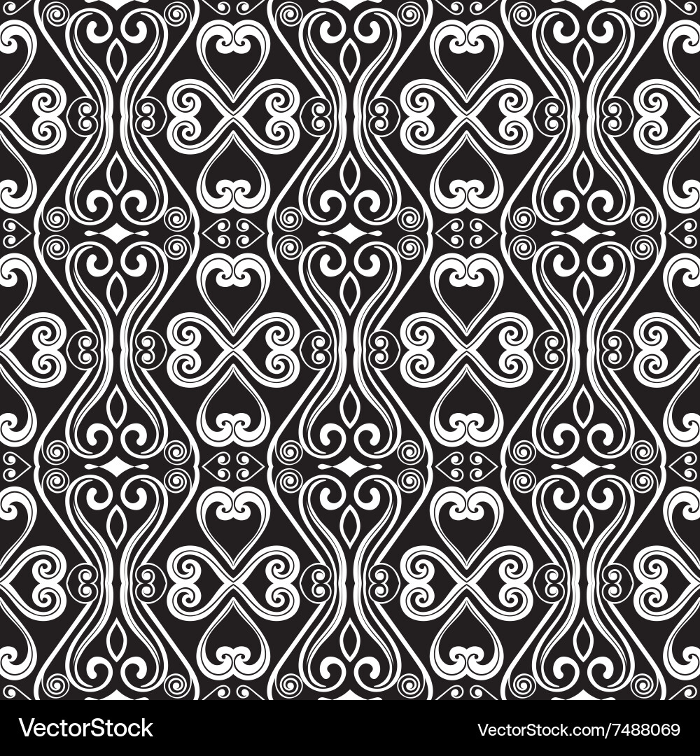 Elegant Monochrome Scroll Pattern vector image