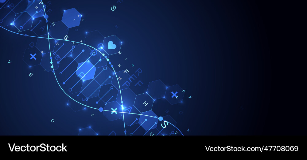 Glowing neon dna chain biotechnology biochemistry Glowing neon dna chain biotechnology biochemistry vector image