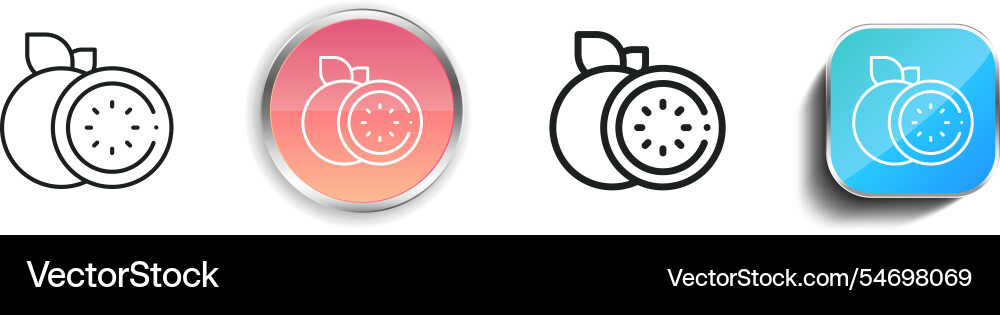Grapefruit icon thin linear regular and button Grapefruit icon thin linear regular and button Vector Image
