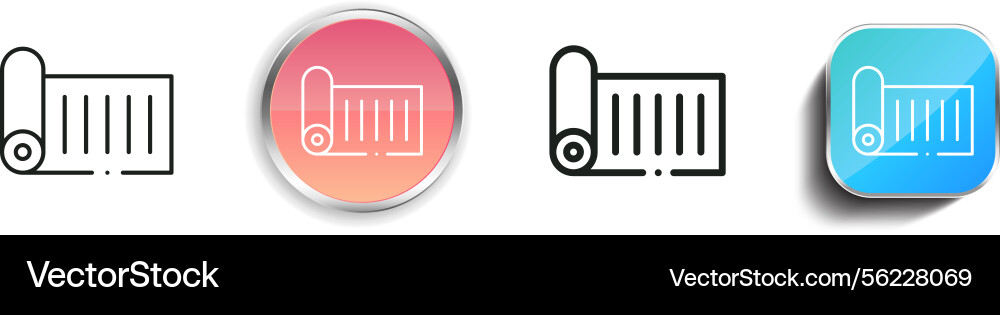 Mat icon thin linear regular and button style vector image