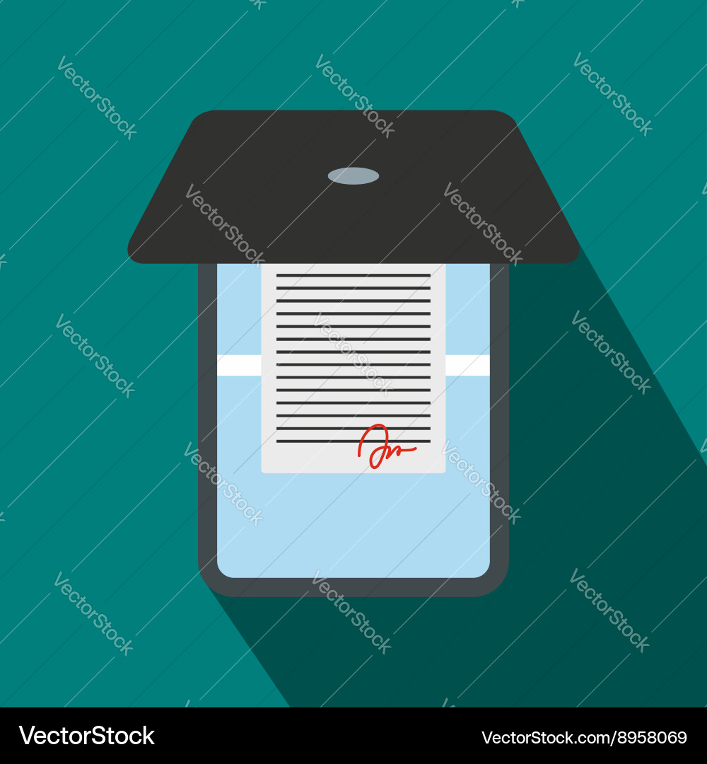 Office Scanner Icon - Flat Style Vector Image