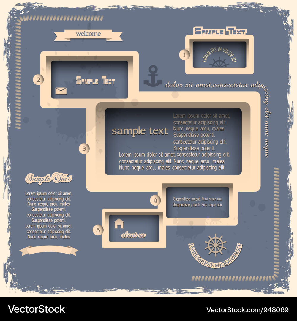 Web design template in retro style Vector Image