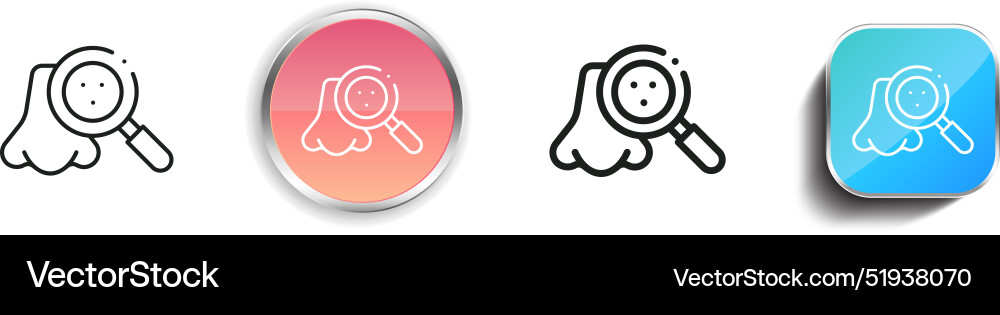 Blackhead icon thin linear regular and button vector image