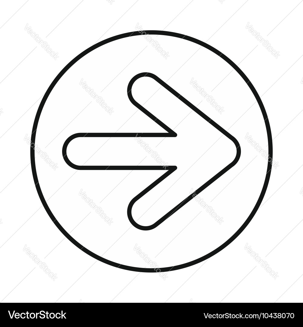 Button with arrow right icon outline style Vector Image