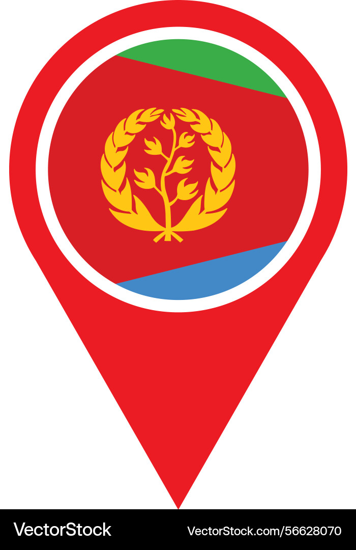Eritrea flag pin map location vector image