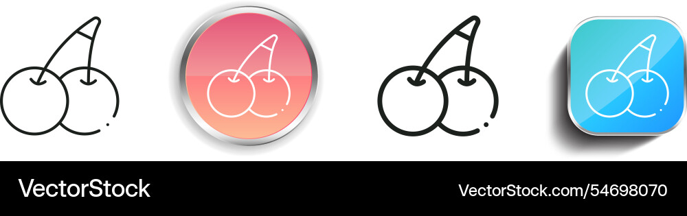 Grapes icon thin linear regular and button style Vector Image