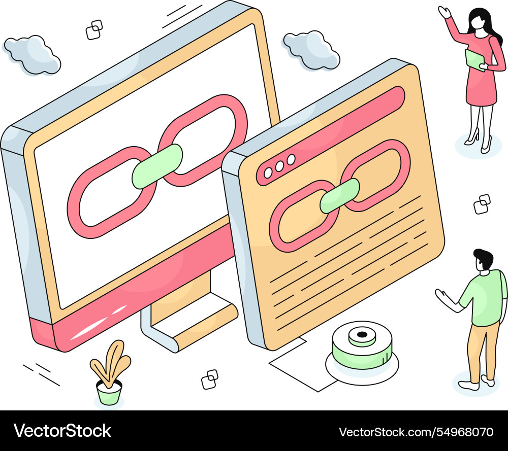 Linked website Vector Image