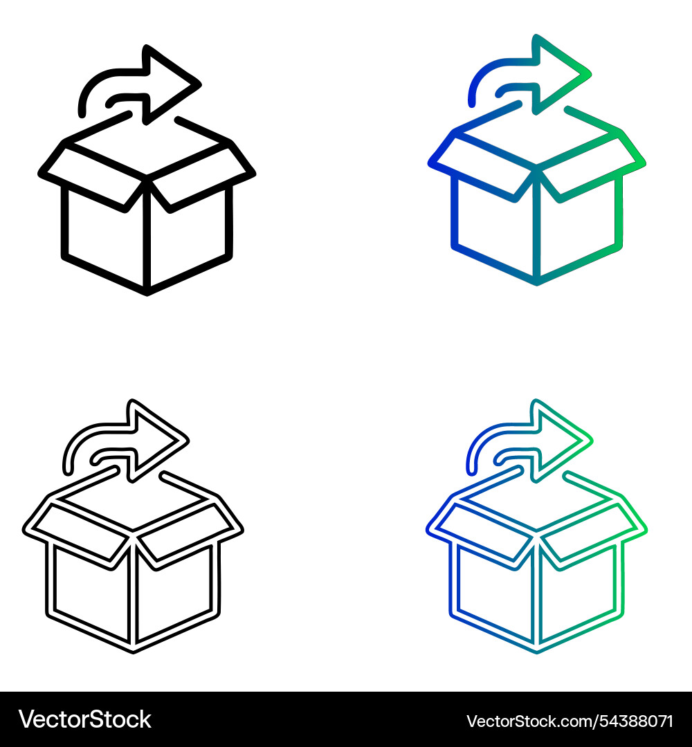 Delivery box return arrow back icon set Vector Image