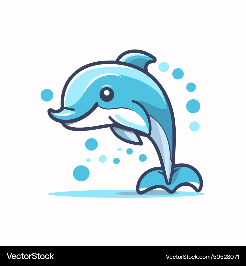 Dolphin icon of in flat design style Vector Image