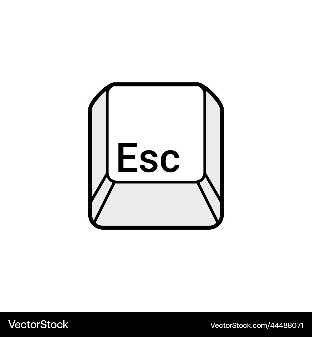 Esc button key icon escape keyboard logo Esc button key icon escape keyboard logo vector image