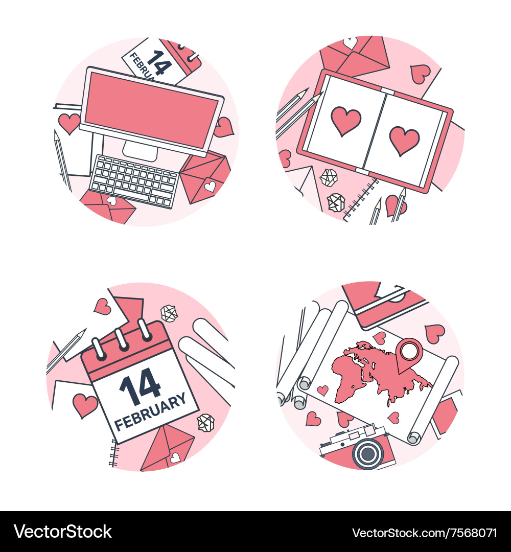 Flat background with computer vector image