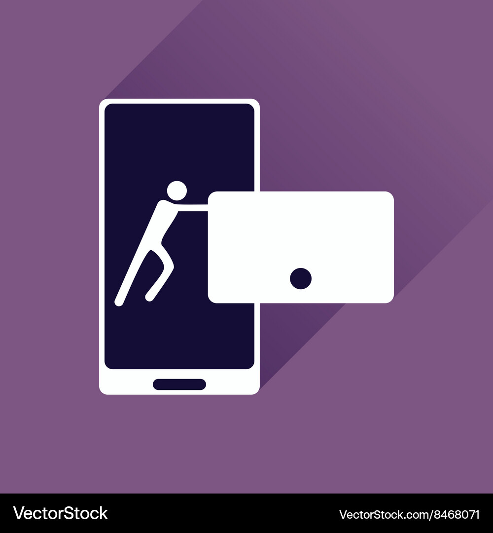 Flat web icon with long shadow phone message Vector Image
