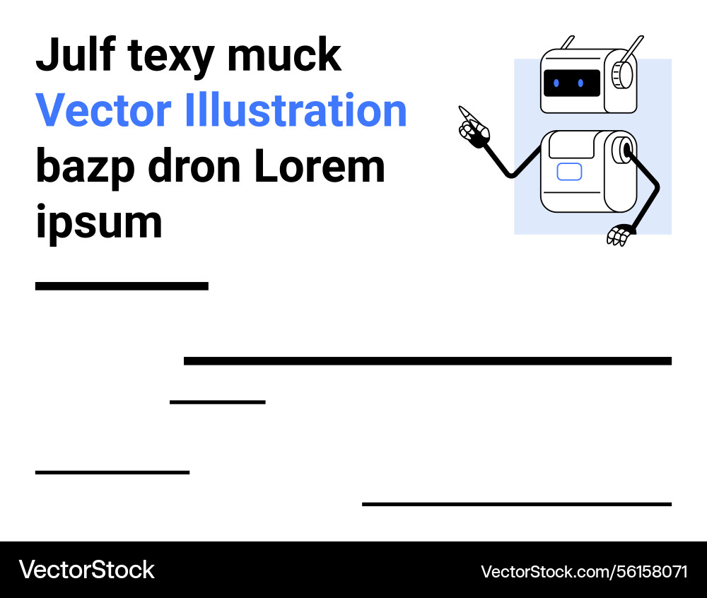 Friendly robot with pointer and text elements Friendly robot with pointer and text elements vector image