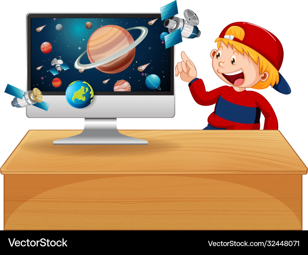 Galaxy background on computer screen Galaxy background on computer screen Vector Image