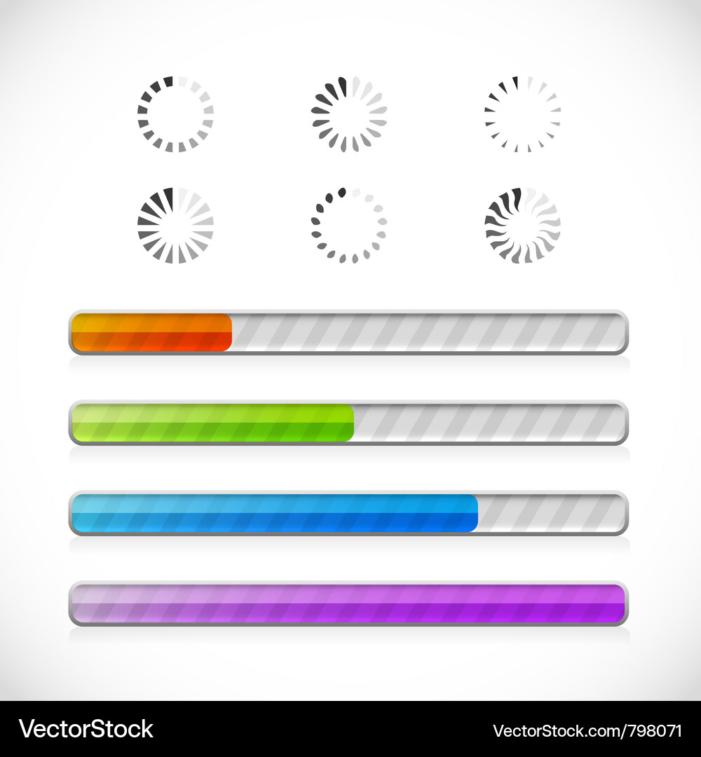 Loading Indicators & Progress Bars Vector Image