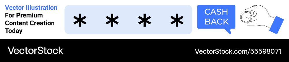 Password input field with cashback message Password input field with cashback message Vector Image