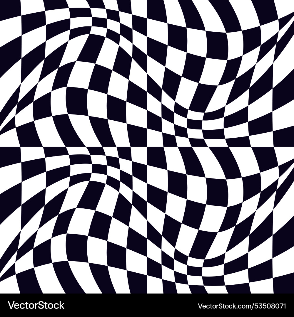 Psychedelic checkerboard pattern Psychedelic checkerboard pattern vector image