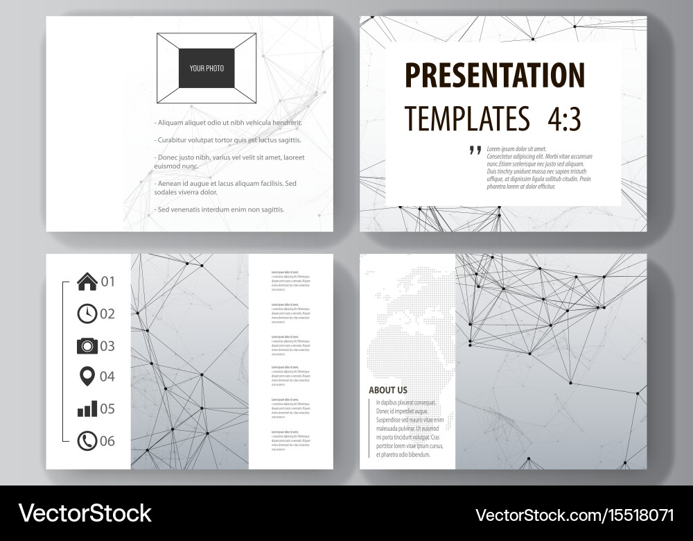 Set of business templates for presentation slides vector image