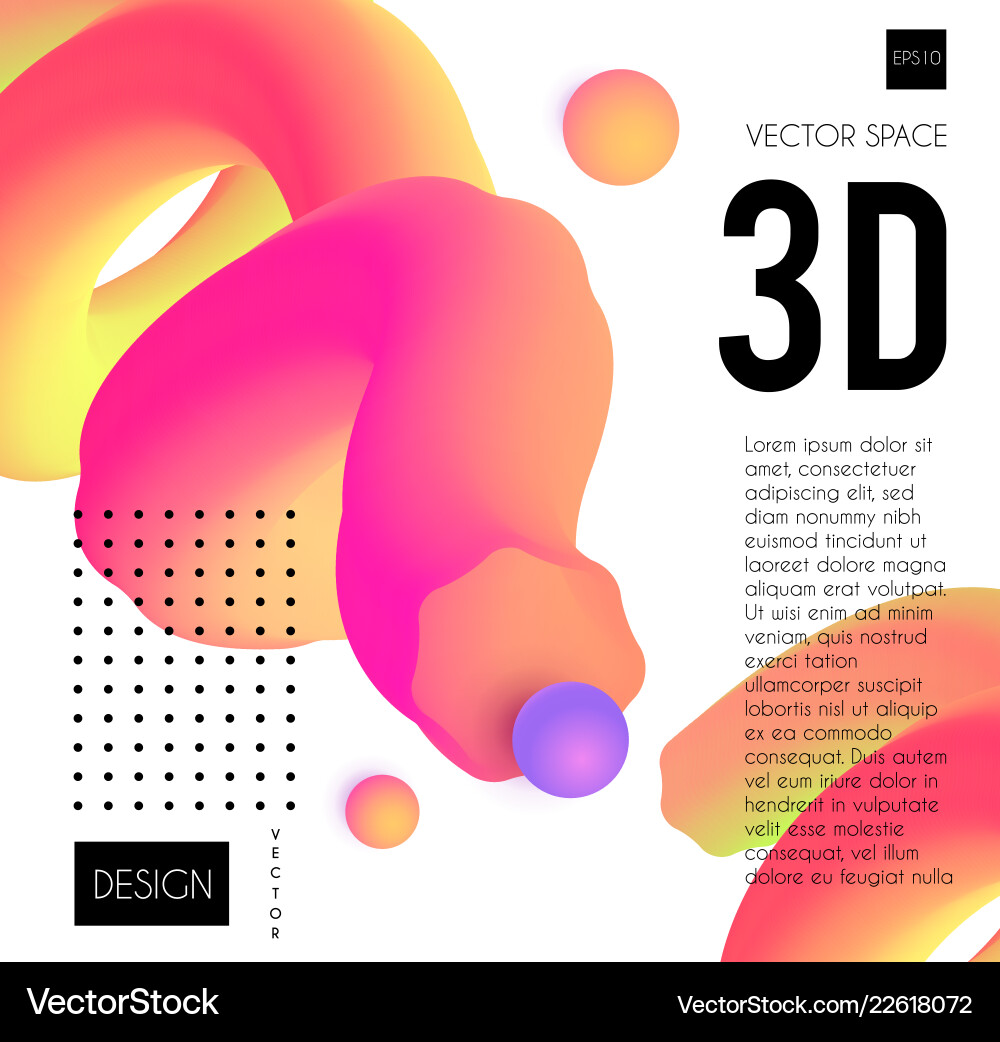 3d gradient design colorful abstract composition Vector Image