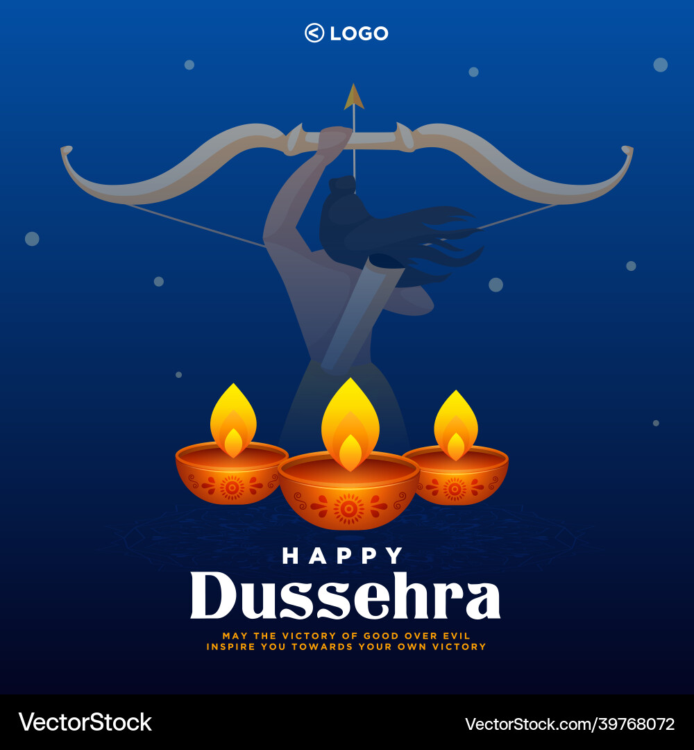 Banner design of happy dussehra Banner design of happy dussehra vector image