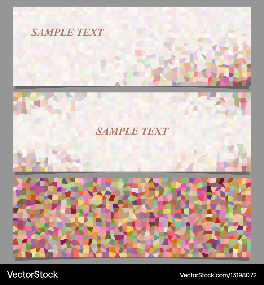 Colored abstract rectangle pattern banner set Vector Image