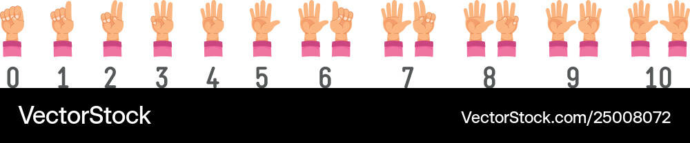 Counting Hands - Number Display vector image