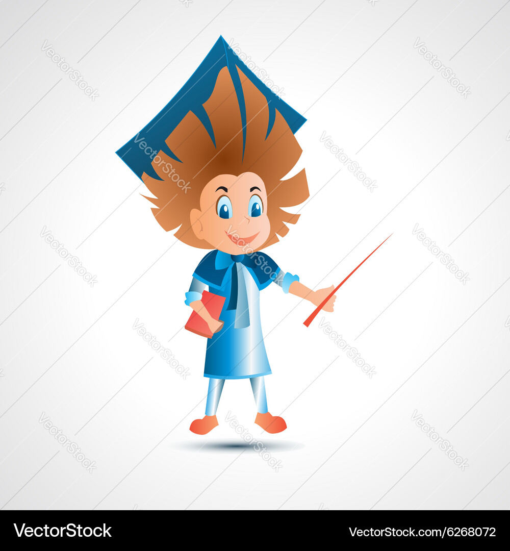 Guy university graduate with pointer Vector Image