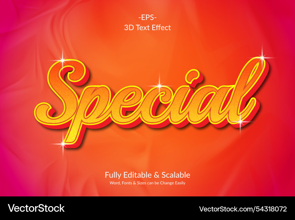 High-quality 3d text effect High-quality 3d text effect Vector Image