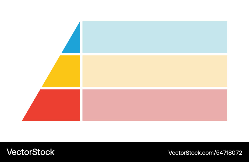 Levels of triangular pyramid half triangle Vector Image