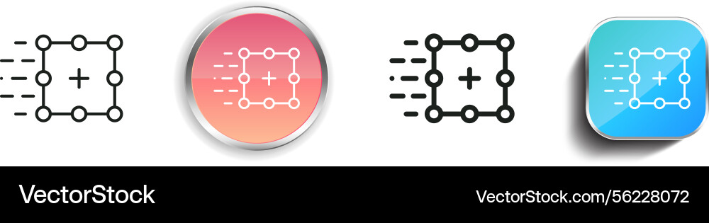 Match moving icon thin linear regular and button vector image