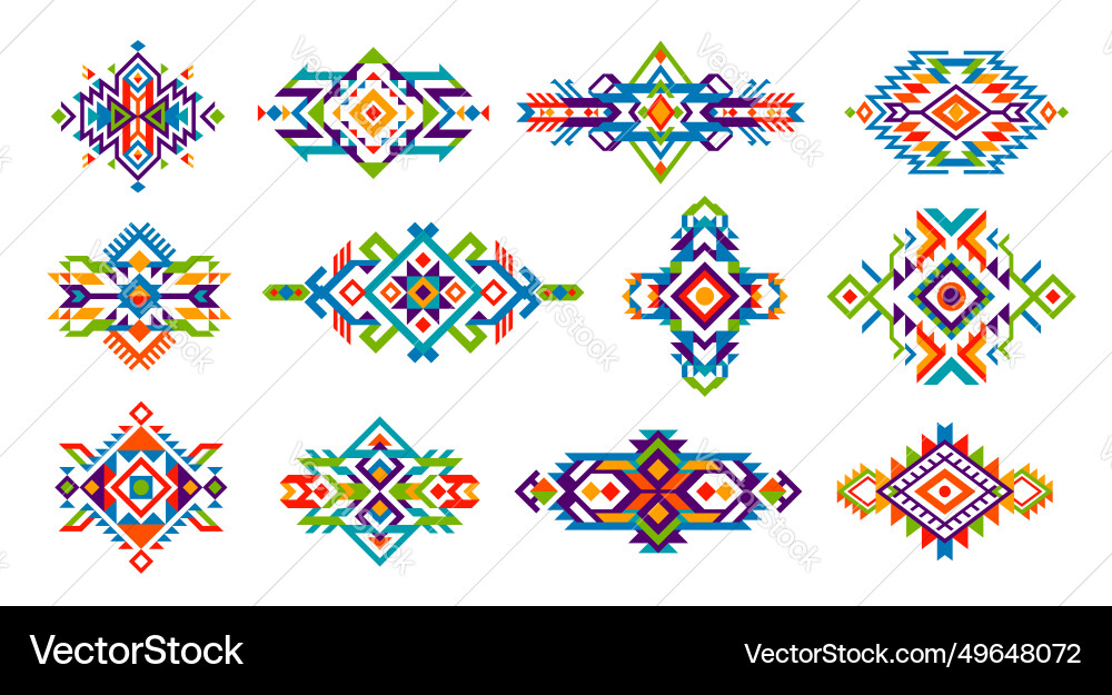 Mexican tribal geometric patterns ethnic ornament Mexican tribal geometric patterns ethnic ornament vector image