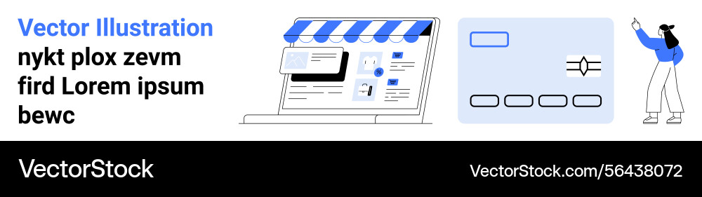 Online storefront display with shopping features Vector Image