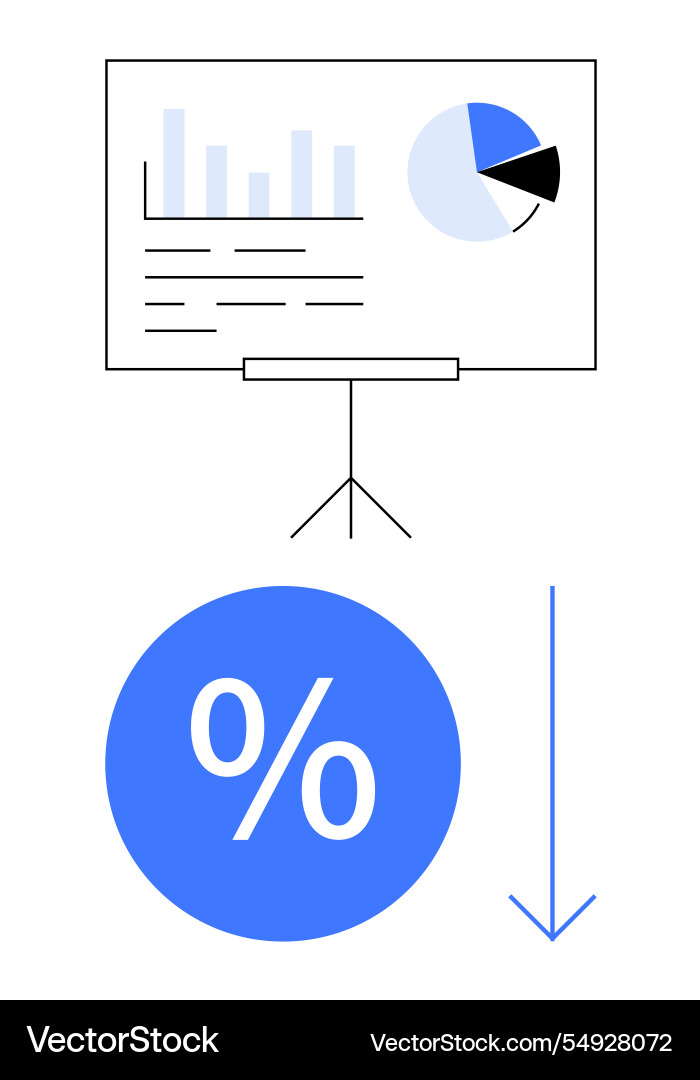 Presentation board with graphs and charts Presentation board with graphs and charts Vector Image