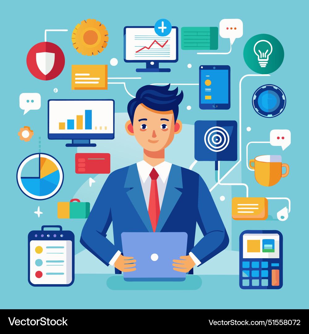 Self service software or application to help user Self service software or application to help user vector image