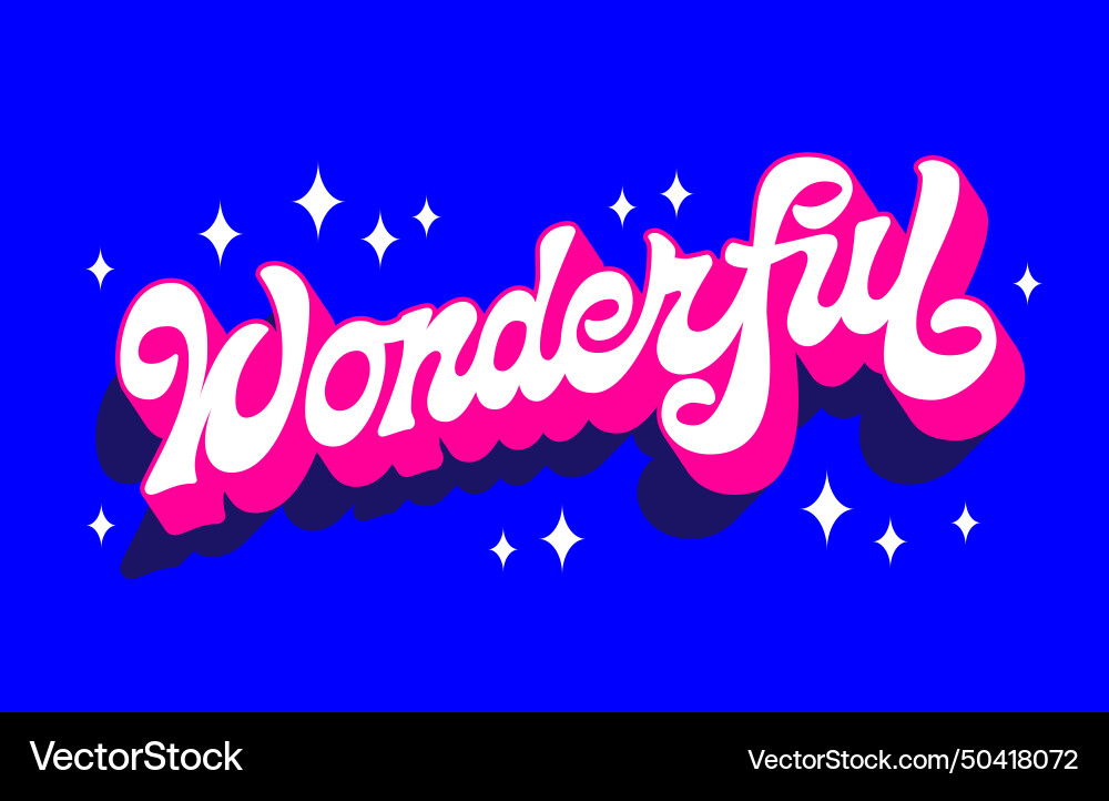 Wonderful trendy typography design modern script Wonderful trendy typography design modern script vector image
