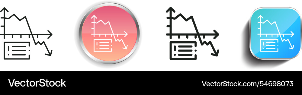 Graph icon thin linear regular and button style Vector Image