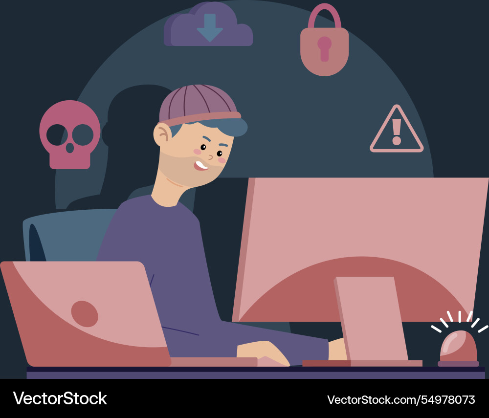 Hacker activity design Vector Image