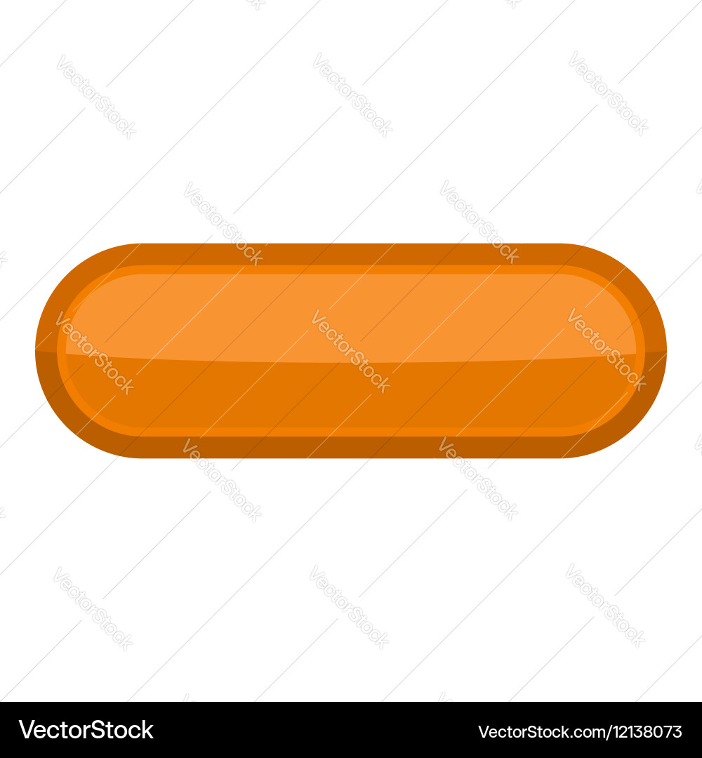 Orange Button Icon - Simple Style Vector Image