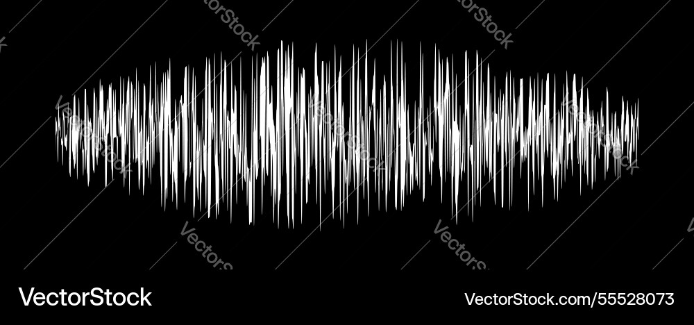Sound signal waveform audio wave line on black Vector Image