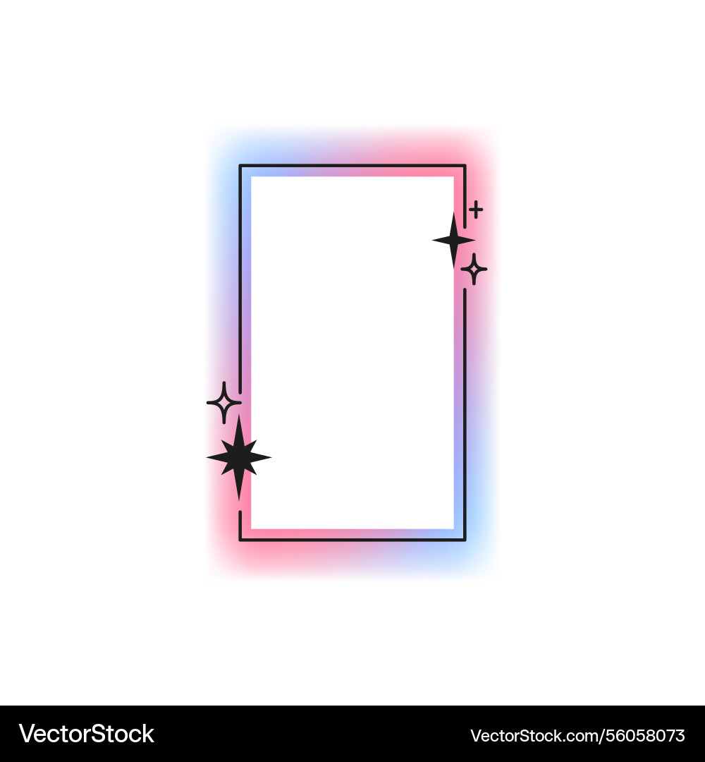 Y2k line border on colorful blurred gradient Y2k line border on colorful blurred gradient vector image