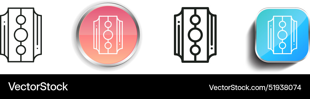 Blade icon thin linear regular and button style vector image