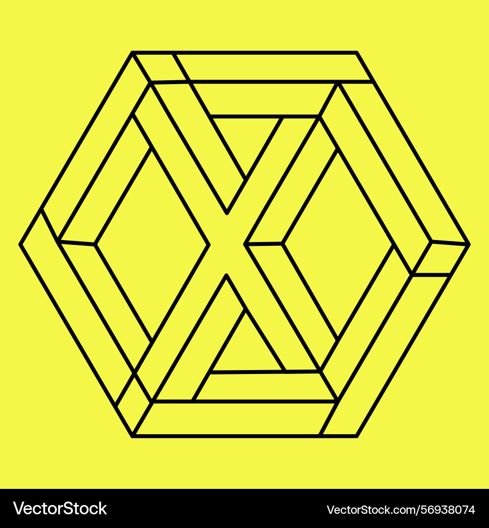 Geometric element impossible shape isolated vector image